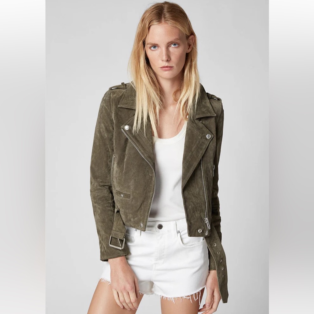 BlankNYC Cropped Suede Moto Jacket